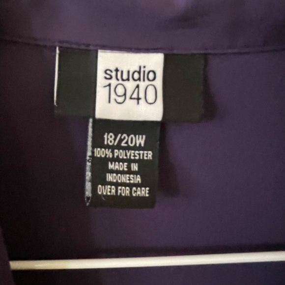 Studio 1940 button up Retro purple MB64 - Picture 2 of 2